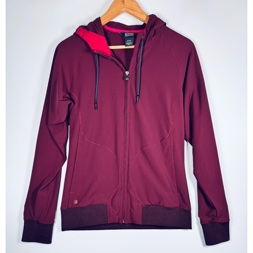 Outdoor Research Ferrosi Metro Jacket Hoodie Womens Medium Burgundy Full Zip